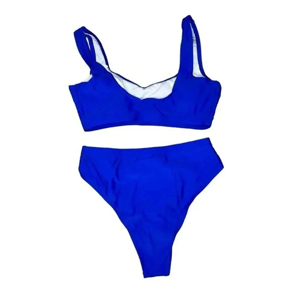 Bright Blue Women’s Medium Two Piece‎ Bathing Suit NWOT - Picture 2 of 3